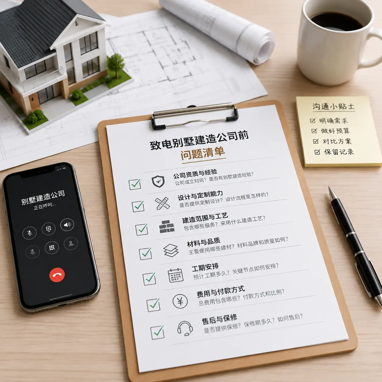 在长顺拨打别墅建造公司电话前的准备工作